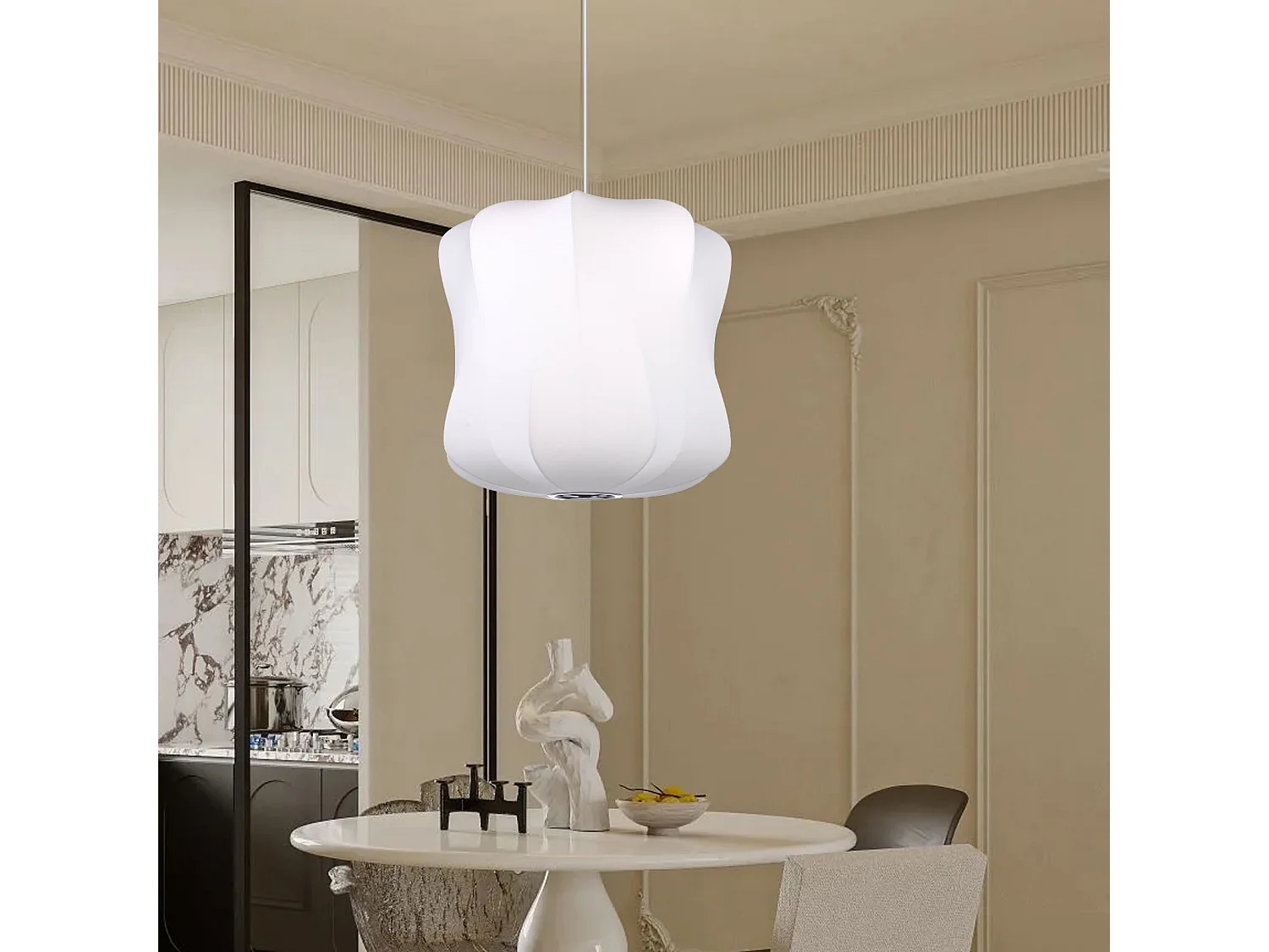Arturesthome -suspension en soie artificielle - d. 50 cm - blanc