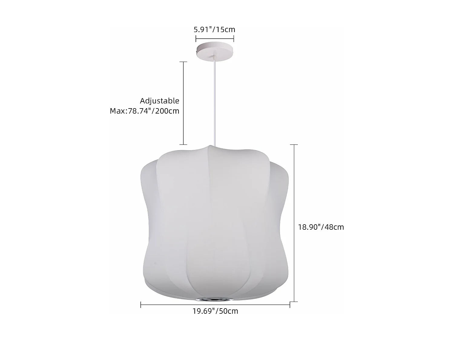 Arturesthome -suspension en soie artificielle - d. 50 cm - blanc