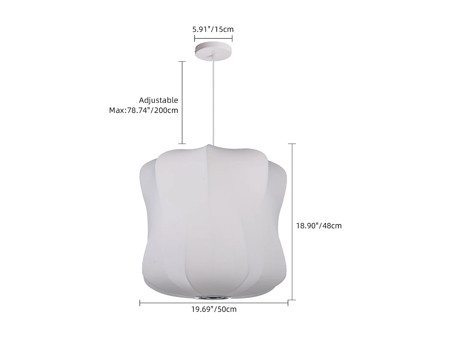 Arturesthome -suspension en soie artificielle - d. 50 cm - blanc