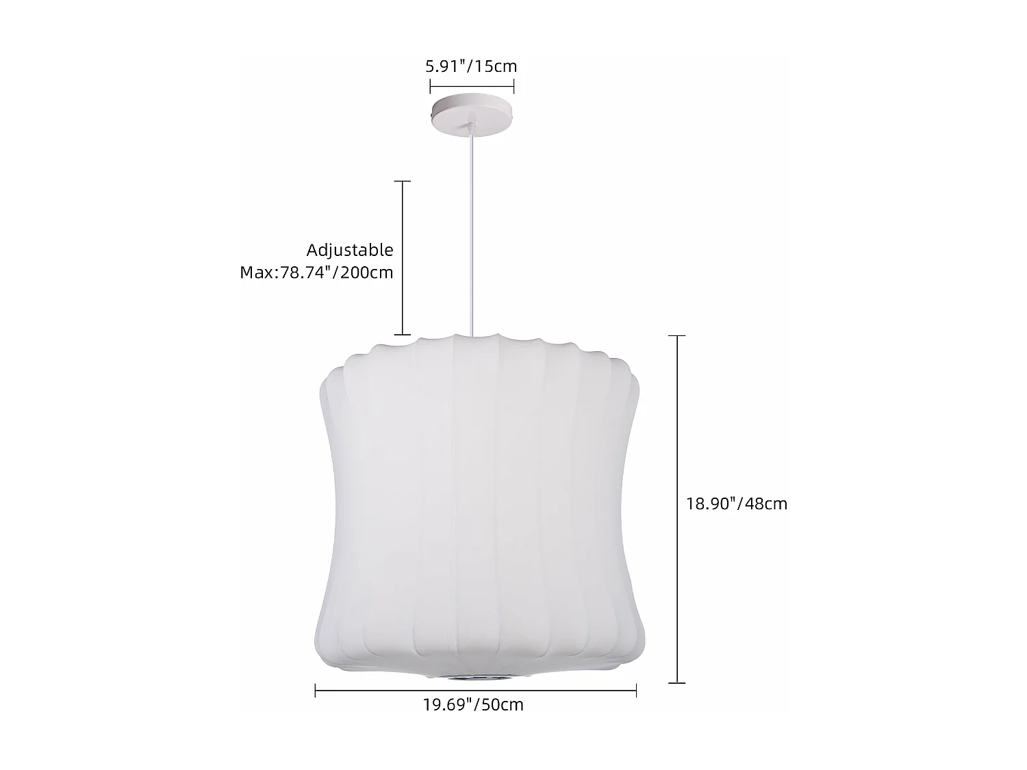 Suspension en soie artificielle - d. 50 cm - blanc - arturesthome