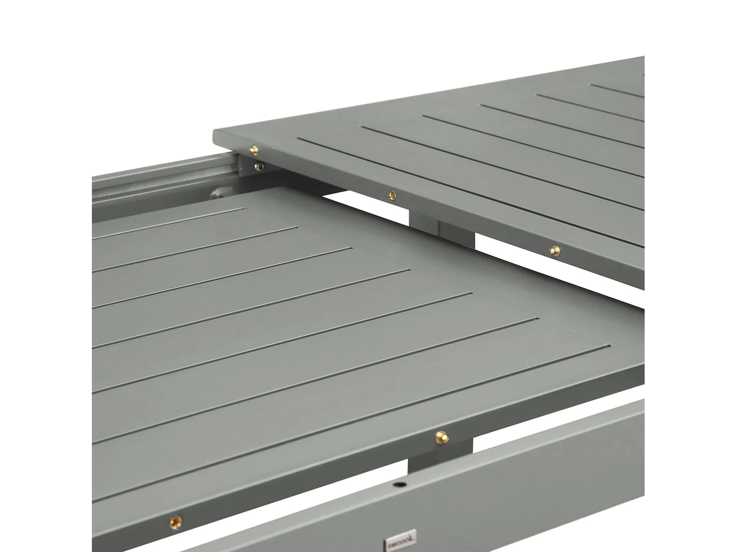 Mesa de jardín extensible de aluminio de 8 plazas verde kaki