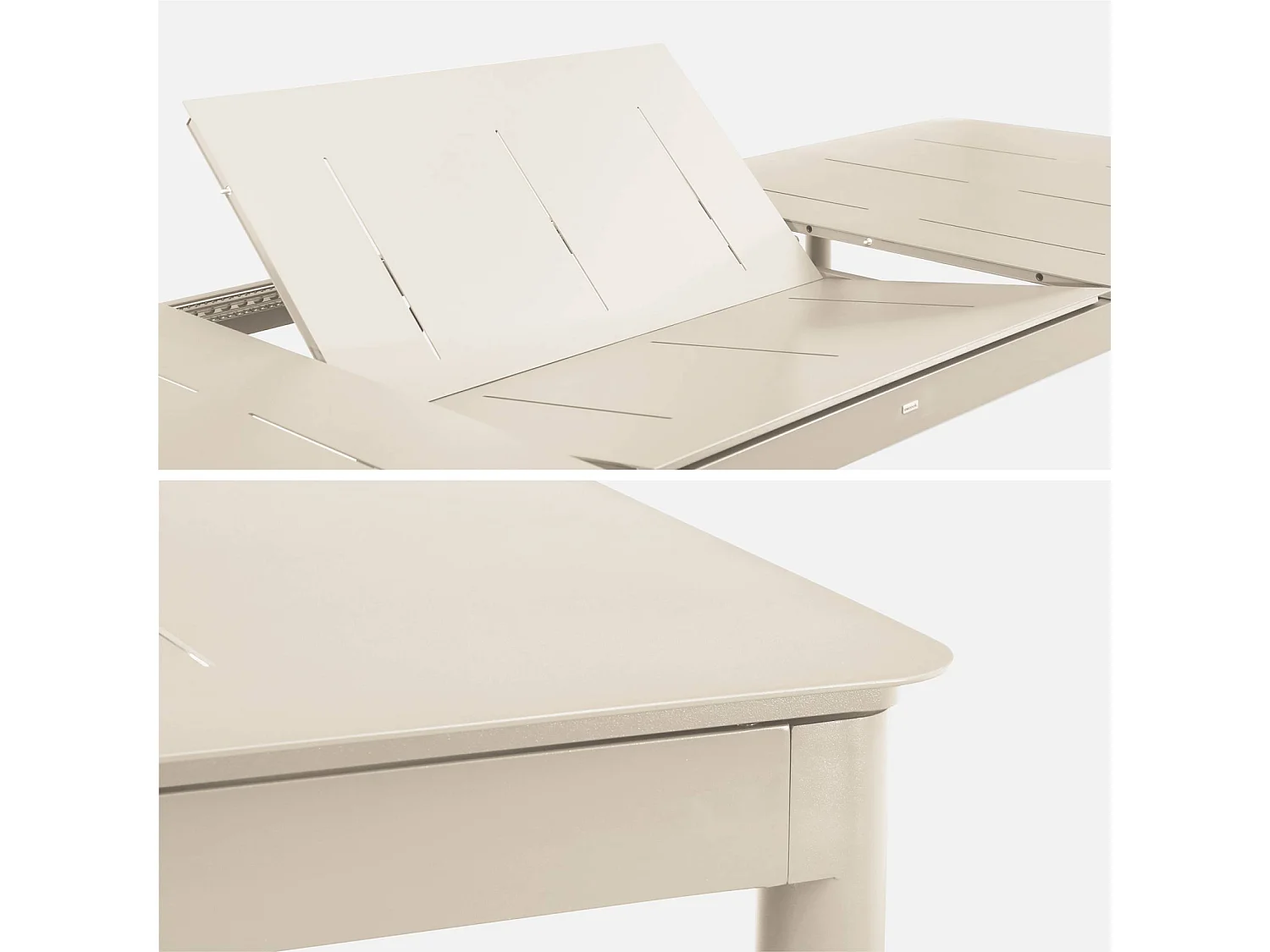 Tavolo da giardino allungabile in alluminio, 8 posti, beige