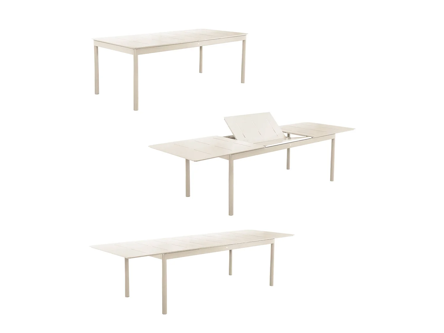 Tavolo da giardino allungabile in alluminio, 8 posti, beige