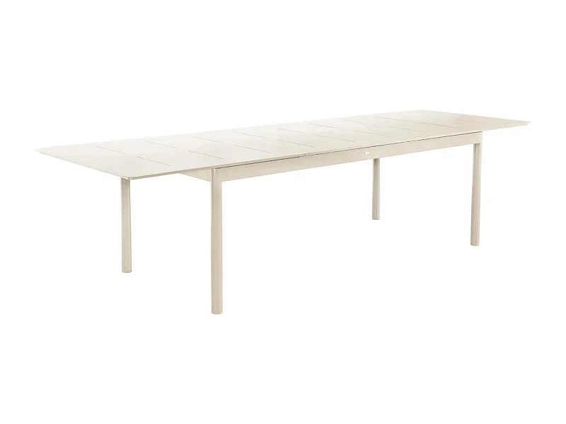 Tavolo da giardino allungabile in alluminio, 8 posti, beige