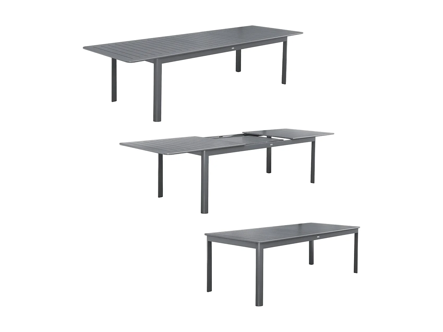 Mesa de jardín extensible de aluminio de 10 plazas antracita