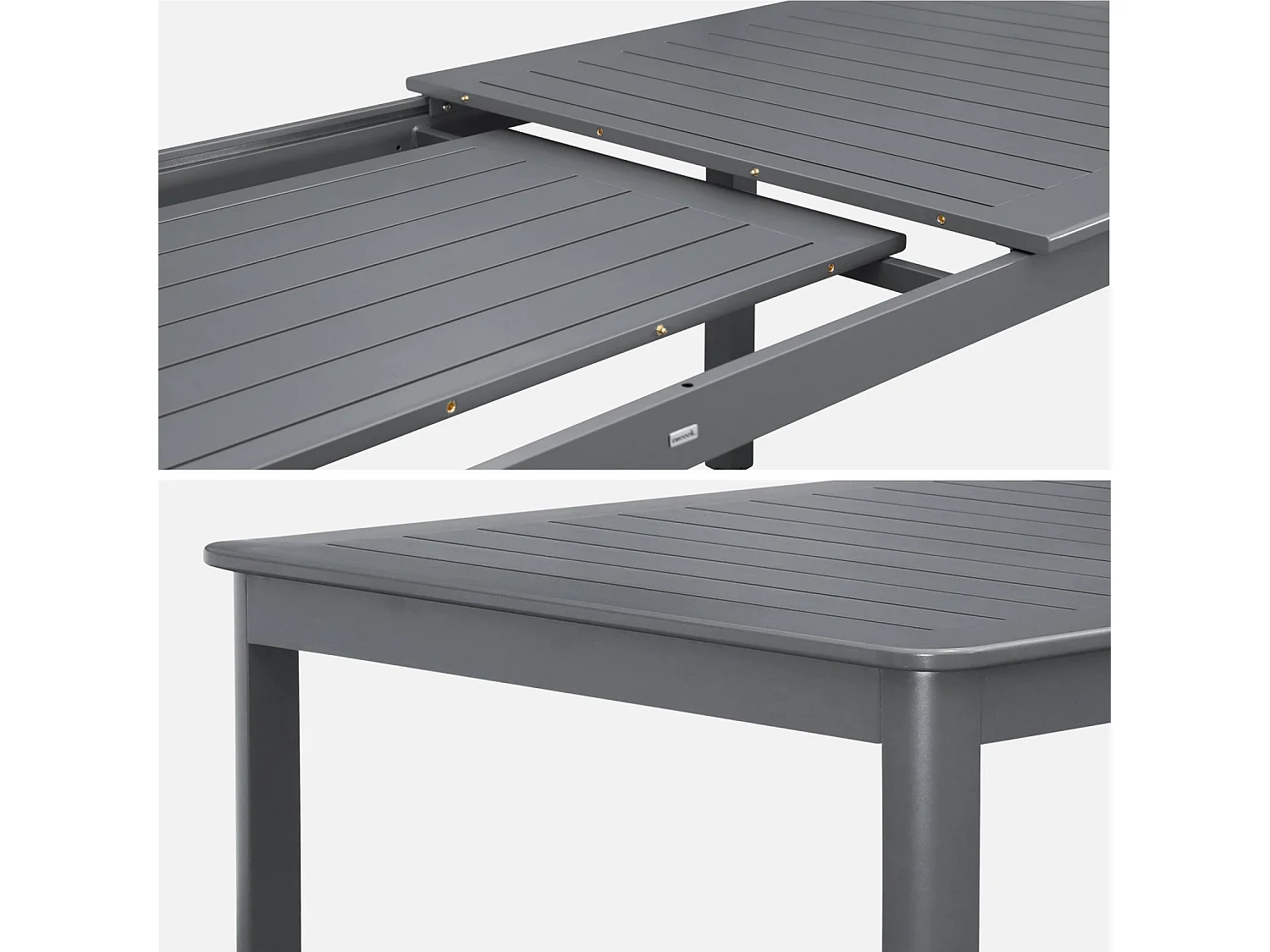 Mesa de jardín extensible de aluminio de 10 plazas antracita