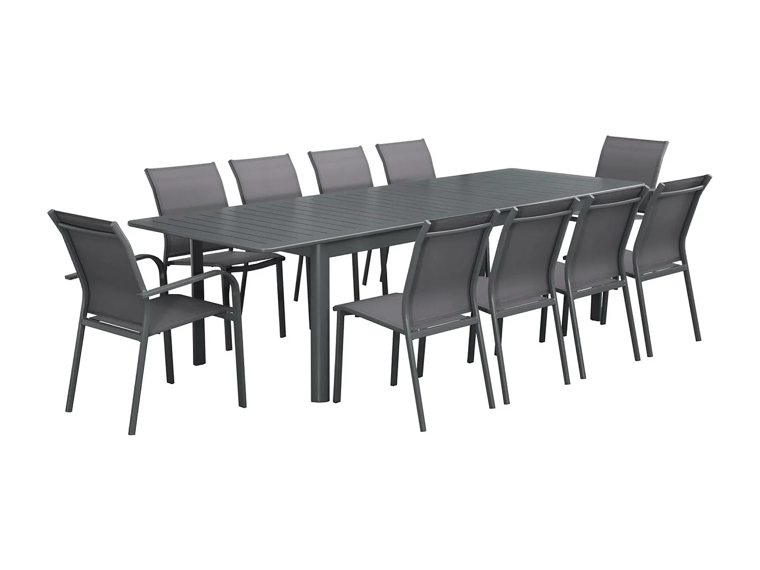 Mesa de jardín extensible de aluminio de 10 plazas antracita