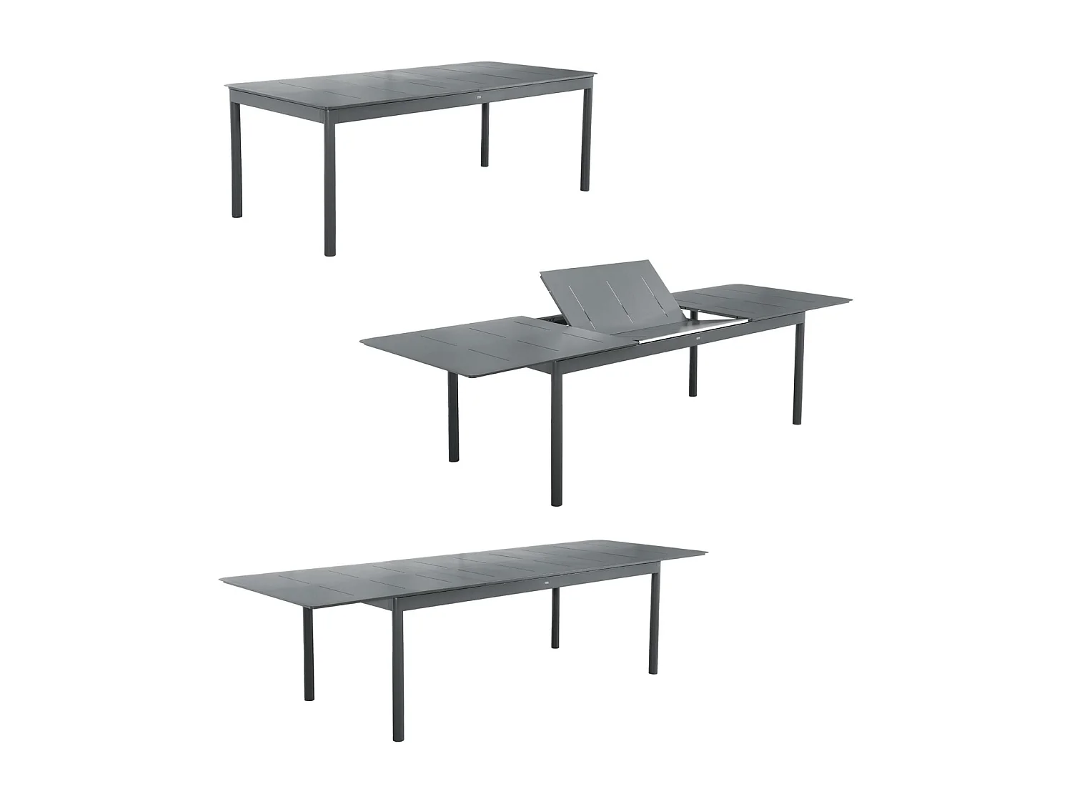 Mesa de jardín extensible de aluminio de 8 plazas antracita