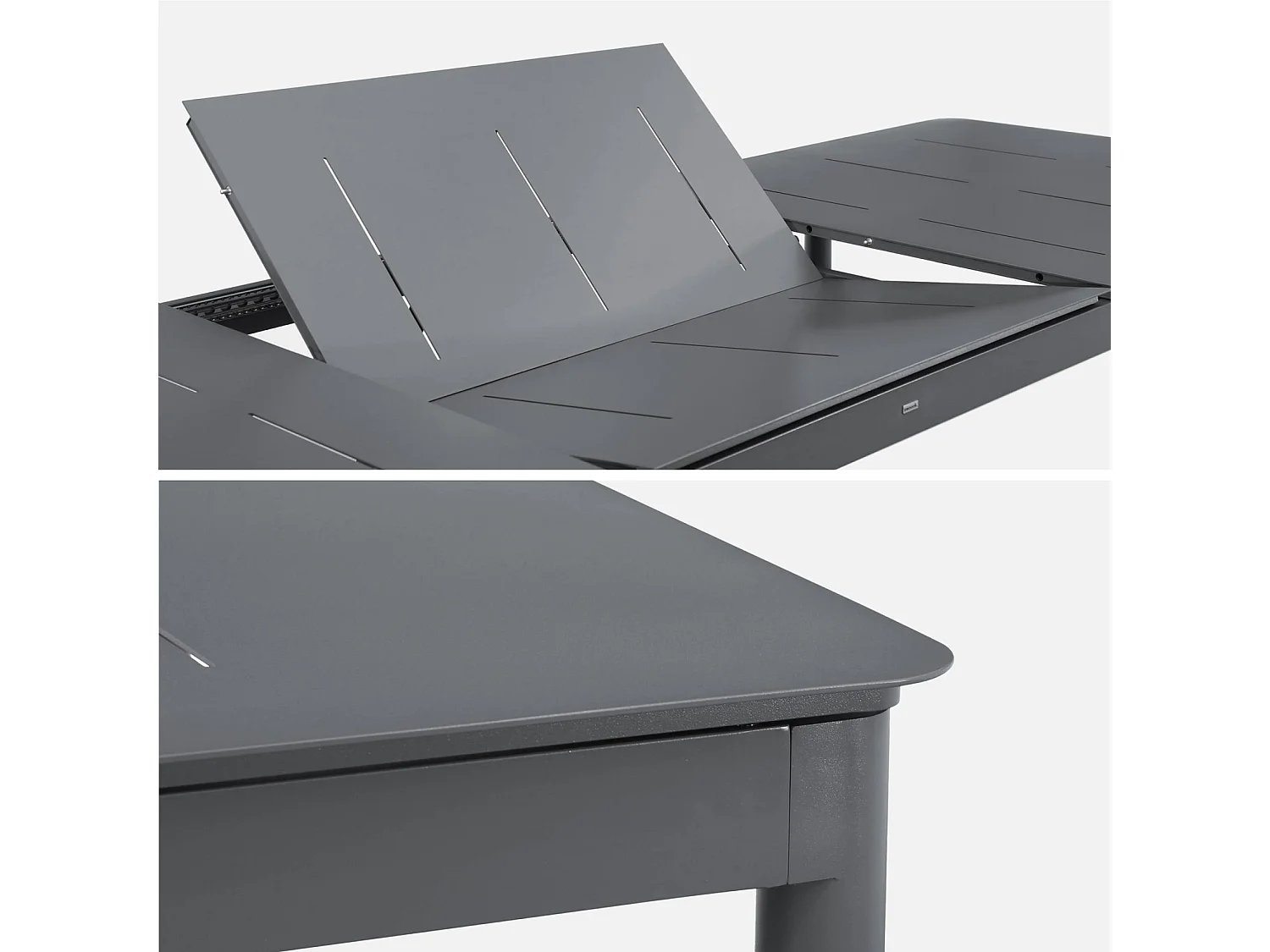 Mesa de jardín extensible de aluminio de 8 plazas antracita