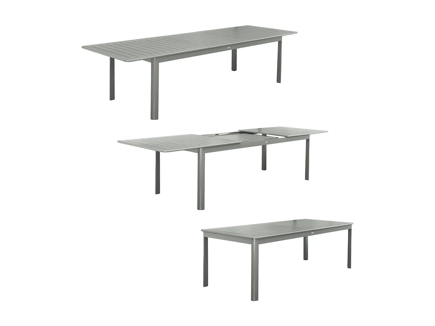 Mesa de jardín extensible de aluminio de 10 plazas verde kaki