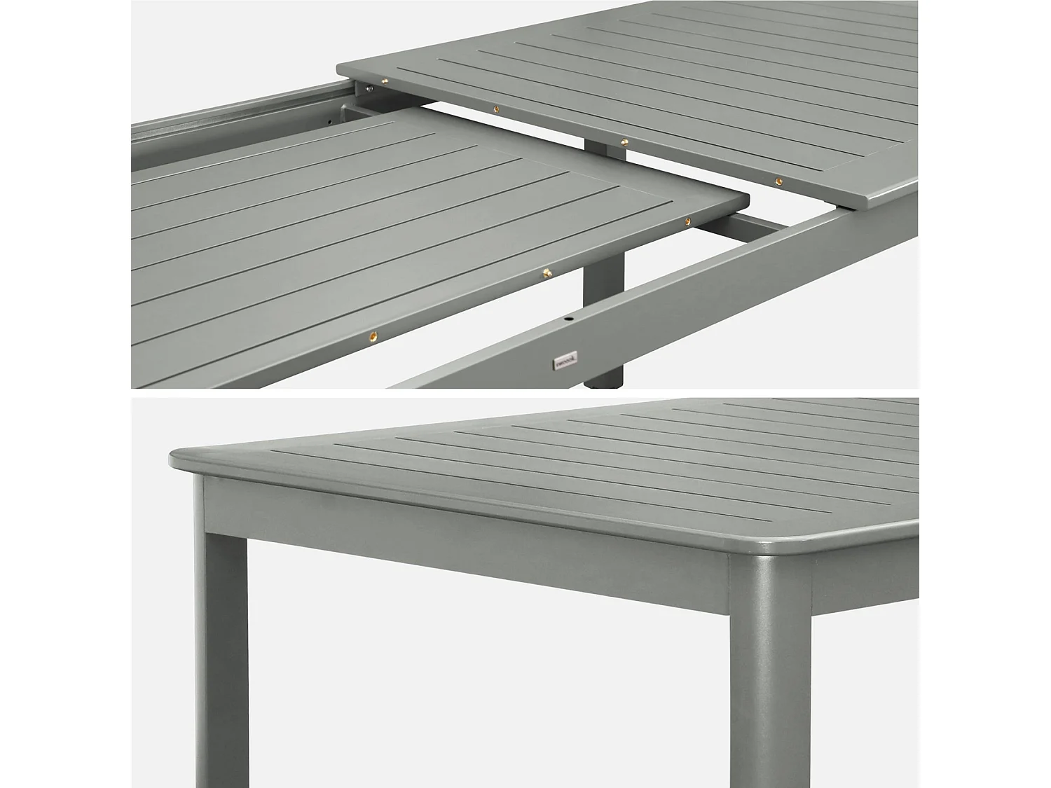 Mesa de jardín extensible de aluminio de 10 plazas verde kaki