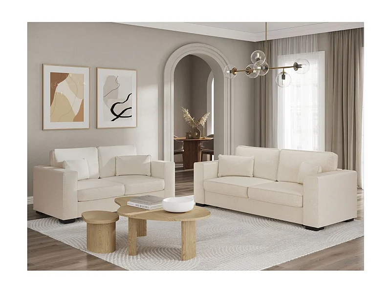 Ensemble canapés 2 places et 3 places Belami en tissu - Beige - Loungitude