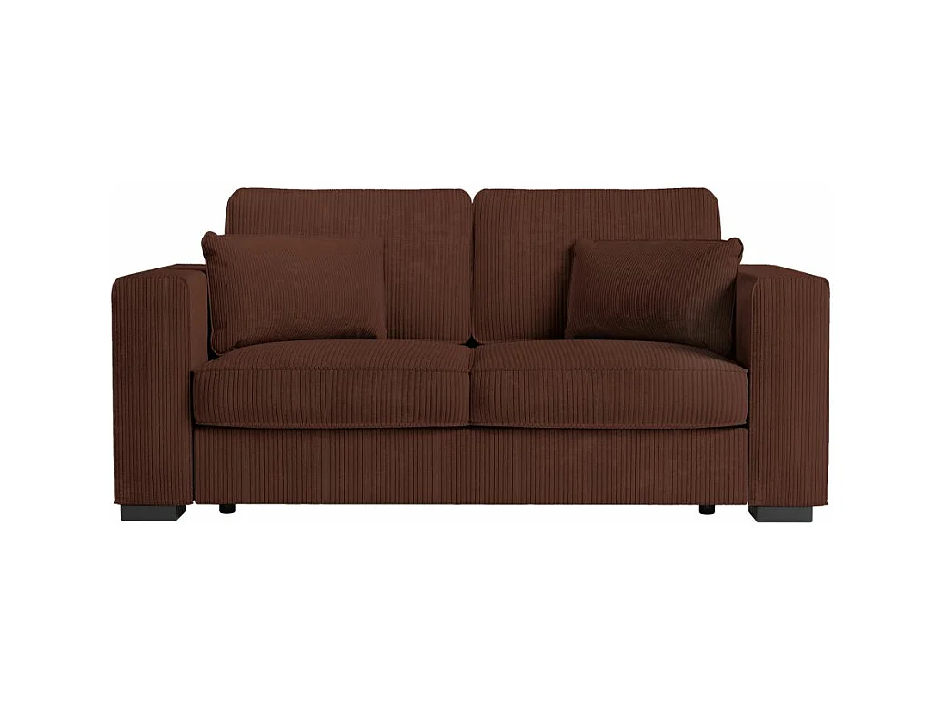 Ensemble canapés 2 places et 3 places Belami en velours côtelé - Marron - Loungitude