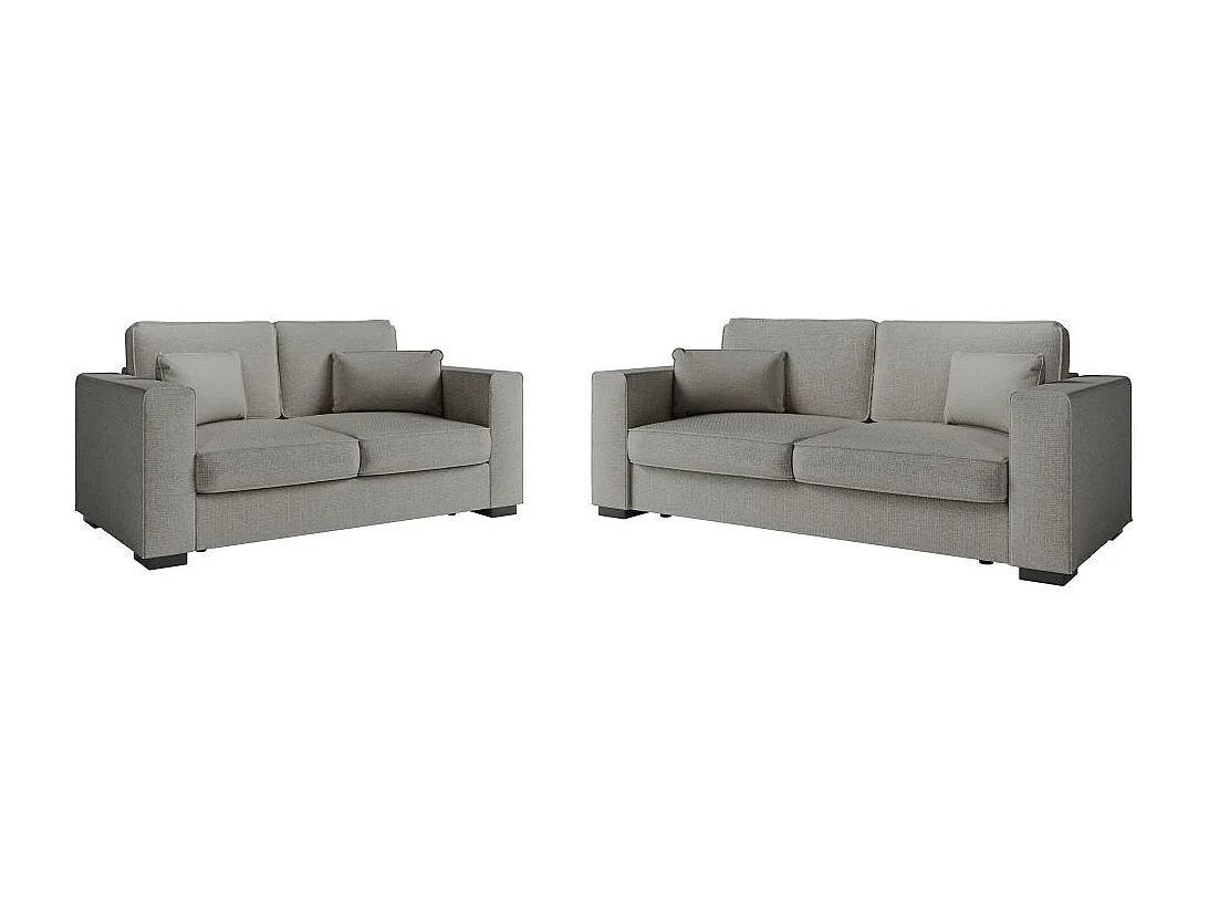 Ensemble canapés 2 places et 3 places Belami en tissu - Gris - Loungitude