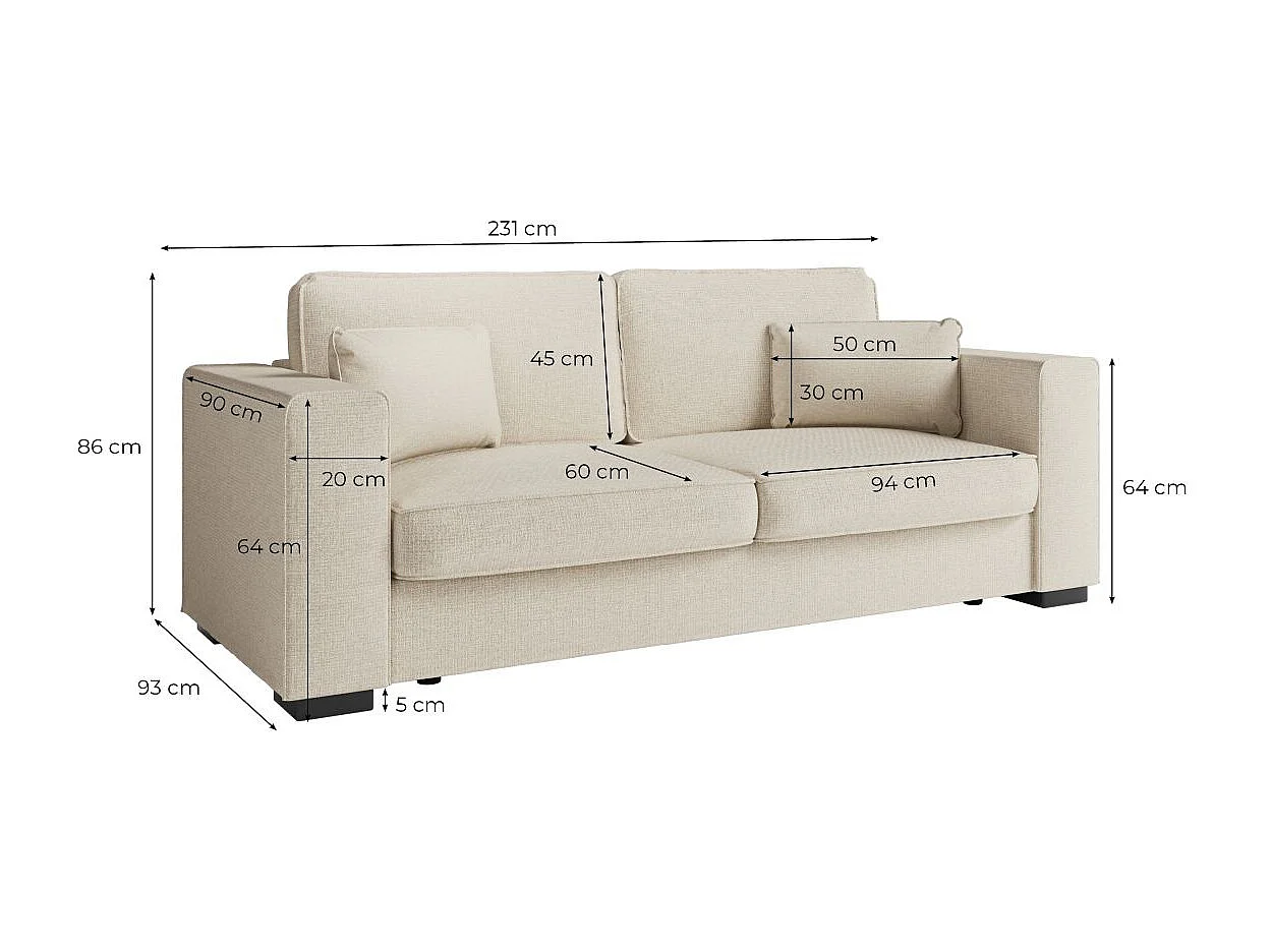 Ensemble canapés 2 places et 3 places Belami en tissu - Gris - Loungitude