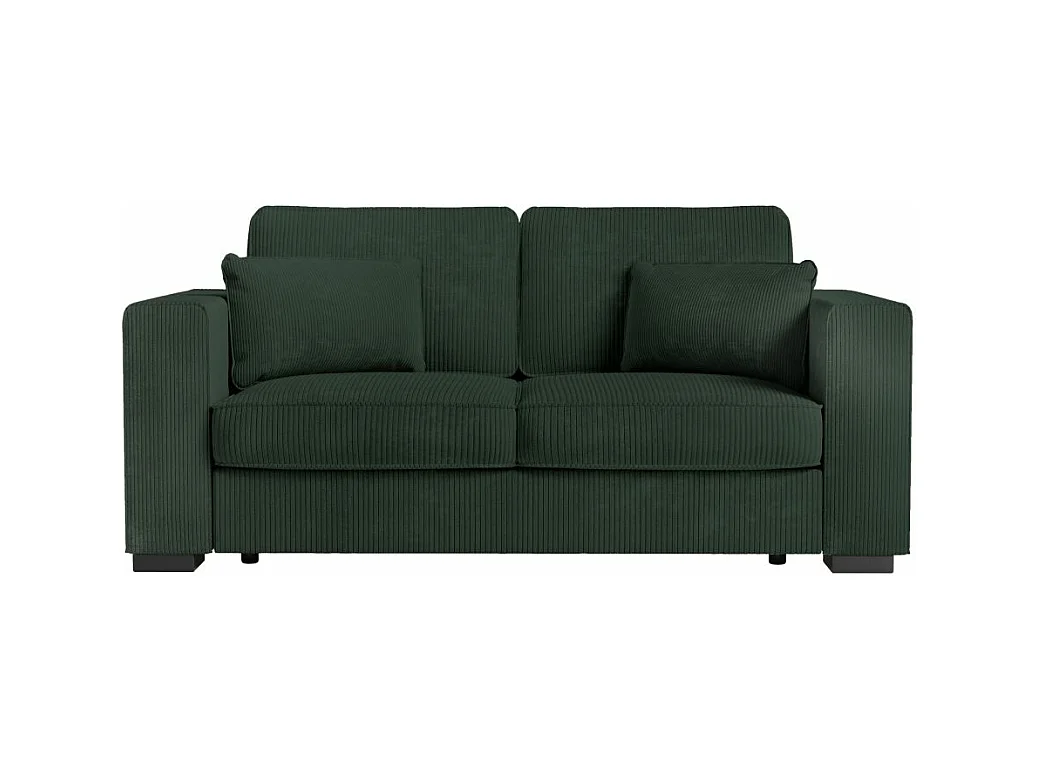 Ensemble canapés 2 places et 3 places Belami en velours côtelé - Vert foncé - Loungitude
