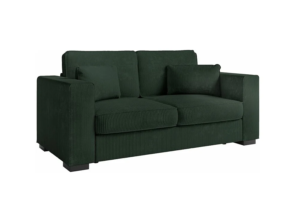 Ensemble canapés 2 places et 3 places Belami en velours côtelé - Vert foncé - Loungitude