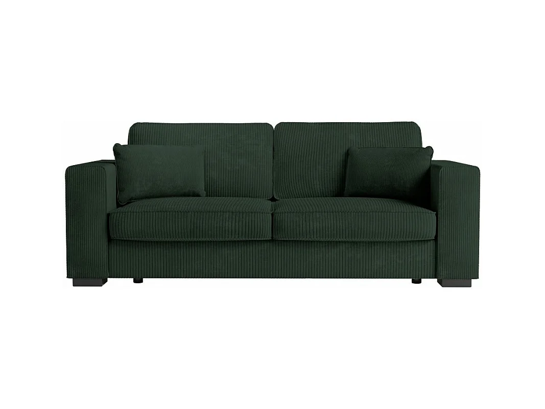 Ensemble canapés 2 places et 3 places Belami en velours côtelé - Vert foncé - Loungitude
