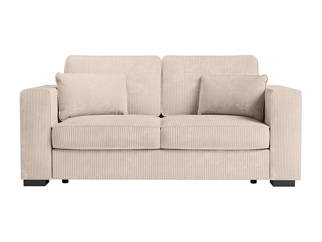 Ensemble canapés 2 places et 3 places Belami en velours côtelé - Beige - Loungitude