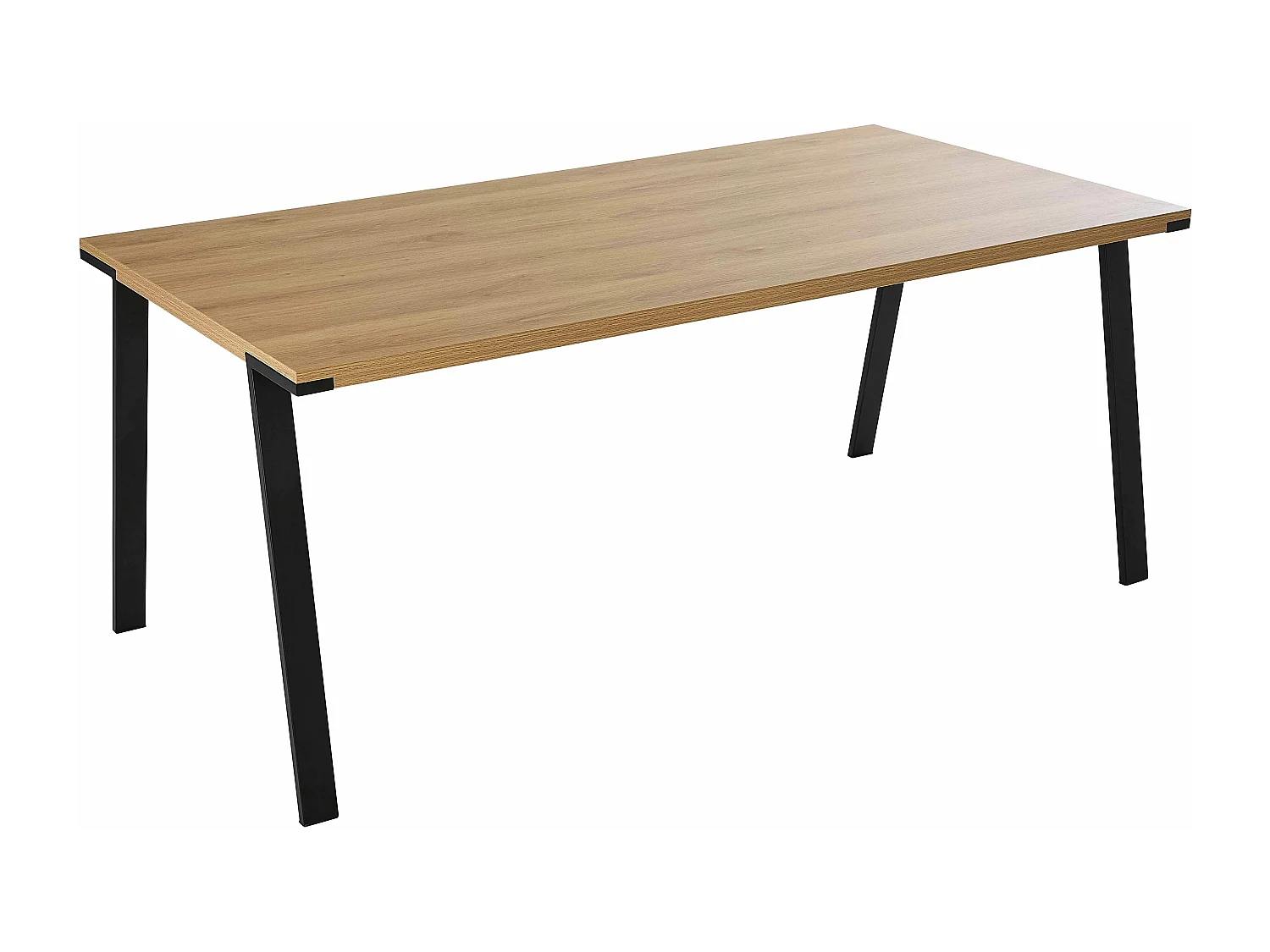 Table à manger rectangulaire en mélaminé et acier 180 cm