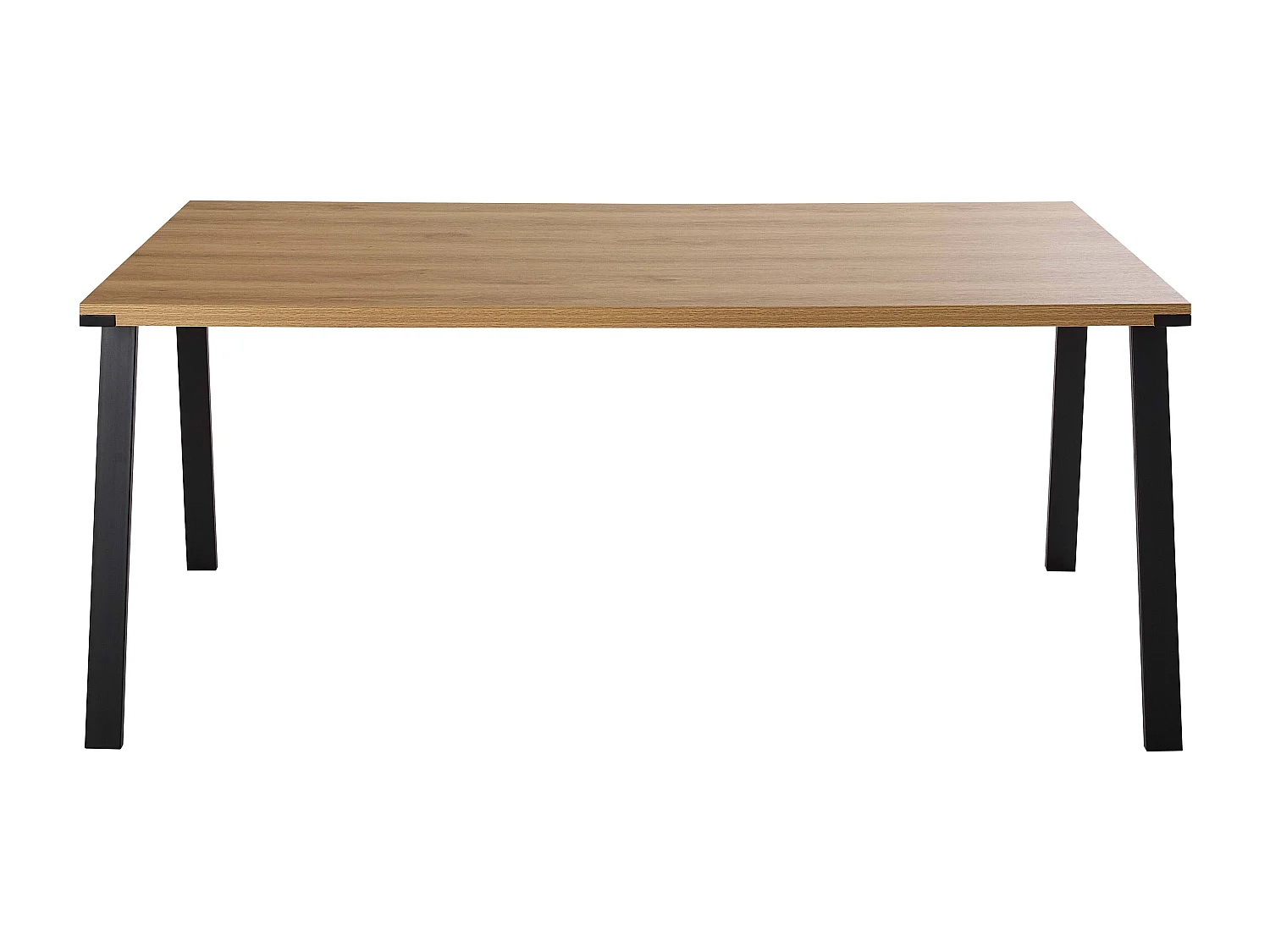 Table à manger rectangulaire en mélaminé et acier 180 cm