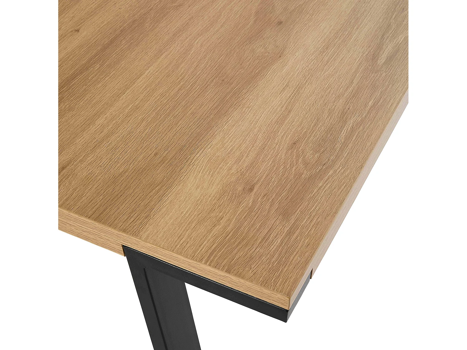 Table à manger rectangulaire en mélaminé et acier 180 cm