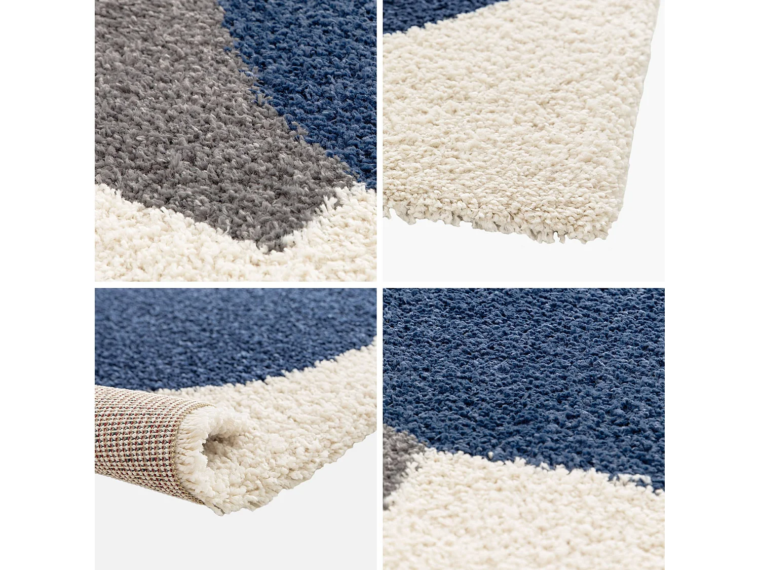 Tapis intérieur shaggy. motifs géométriques. multicolore. 120 x 170cm