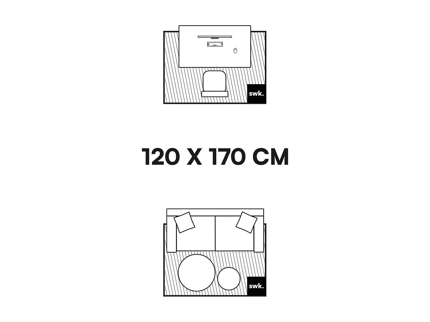 Tapis intérieur shaggy. motifs géométriques. multicolore. 120 x 170cm