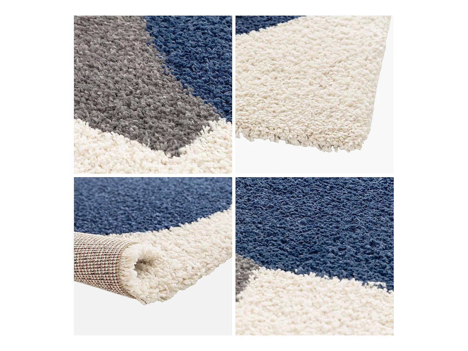 Tapis intérieur shaggy. motifs géométriques. multicolore. 120 x 170cm