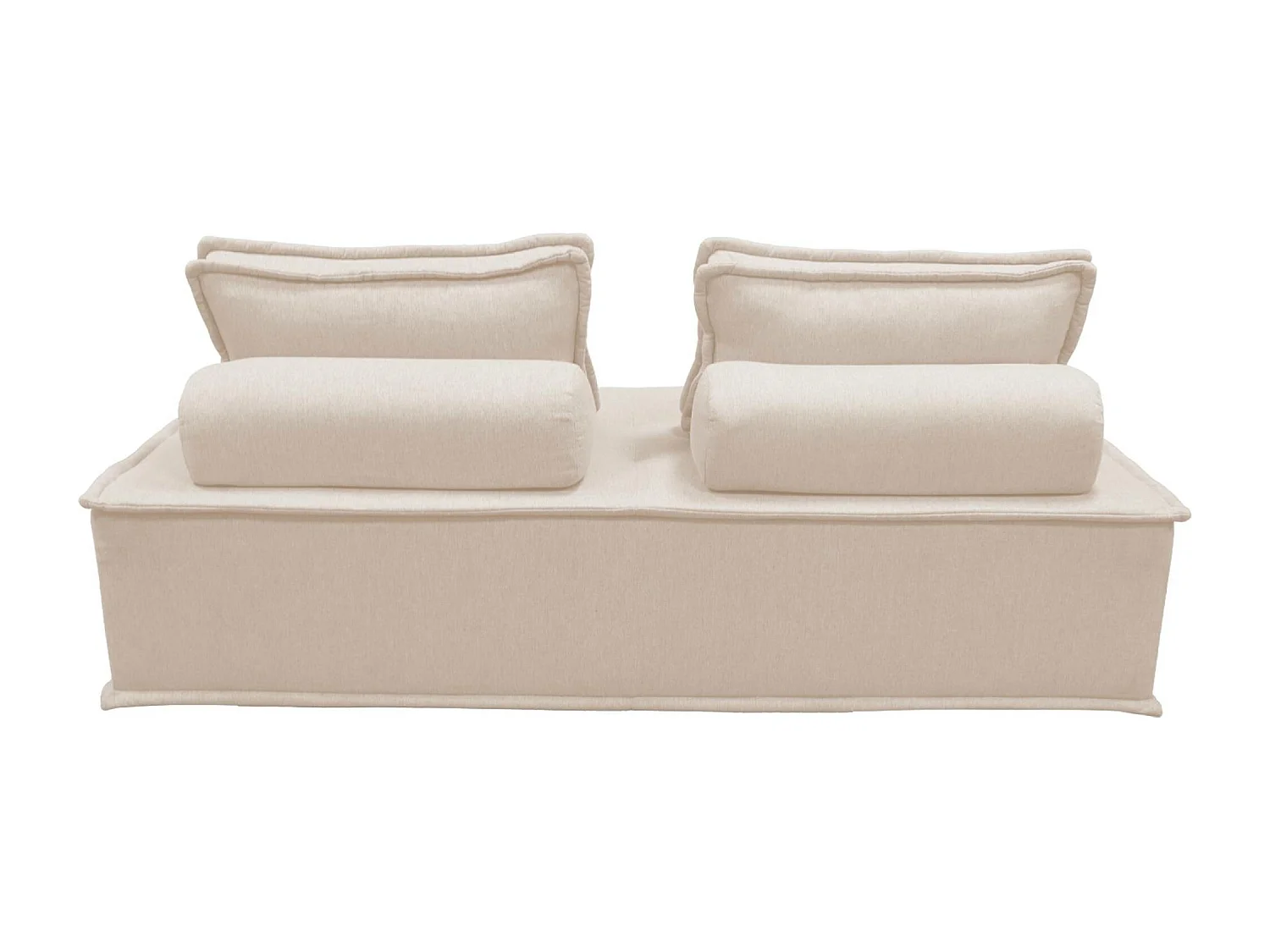 Ensemble chauffeuses DAO pour canapé modulable en tissu capitonné 4 places crème