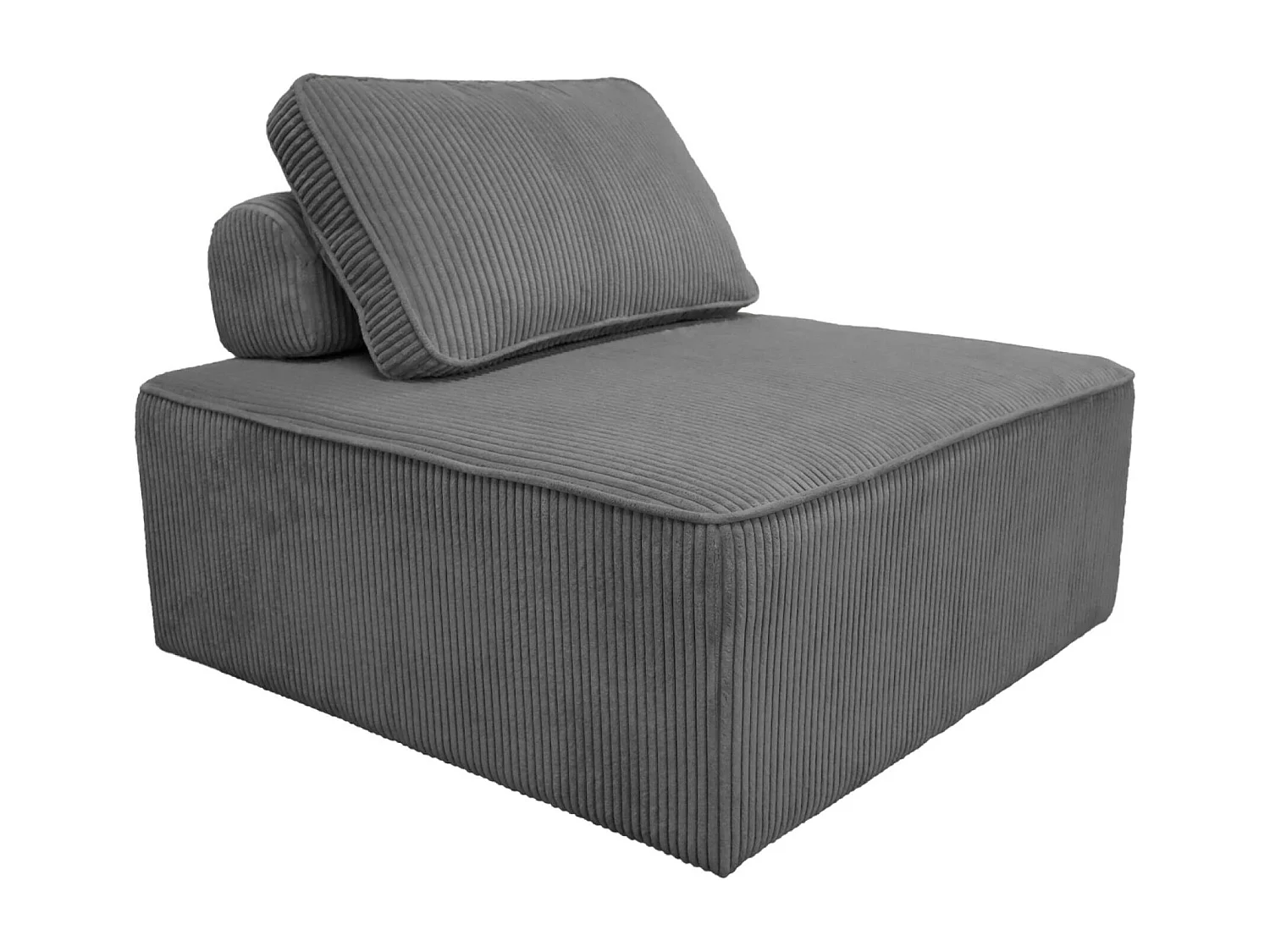 Set poltrone per divano modulare 3 posti velluto a coste, grigio scuro