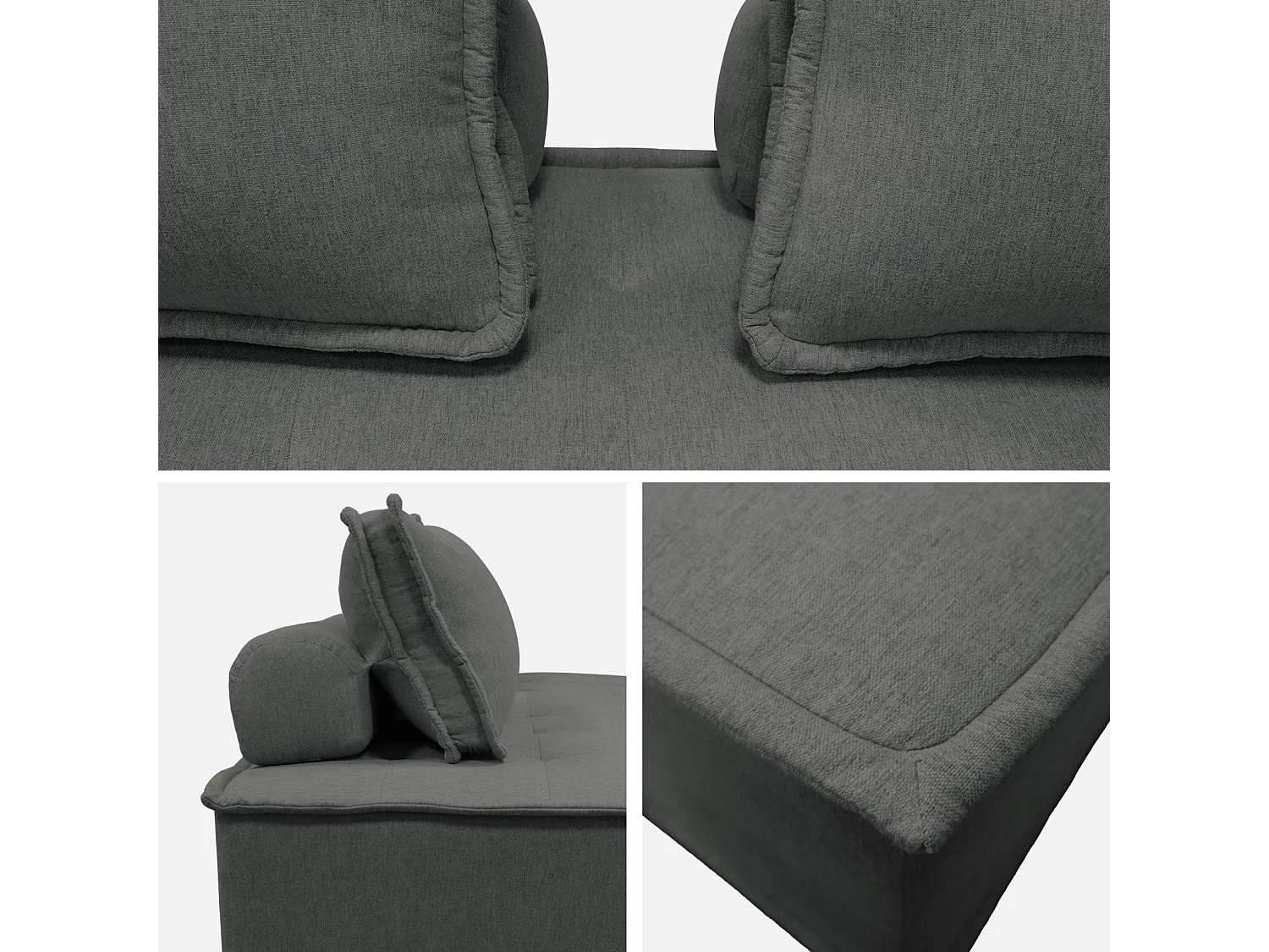 Poltroncina 2 posti per divano modulare in tessuto imbottito, set di