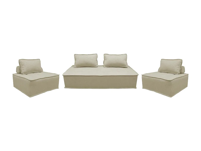 Set di poltrona per divano modulare in tessuto trapuntato 4 posti,