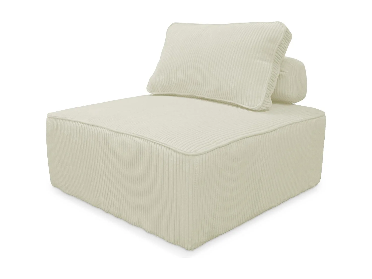 Ensemble chauffeuses LAO pour canapé modulable en velours côtelé 4 places crème
