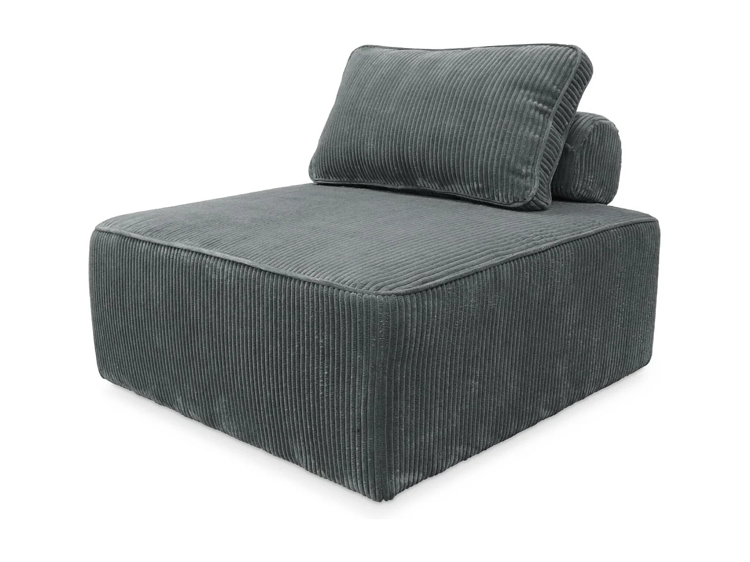 Set poltrone per divano modulare 4 posti velluto a coste, grigio scuro