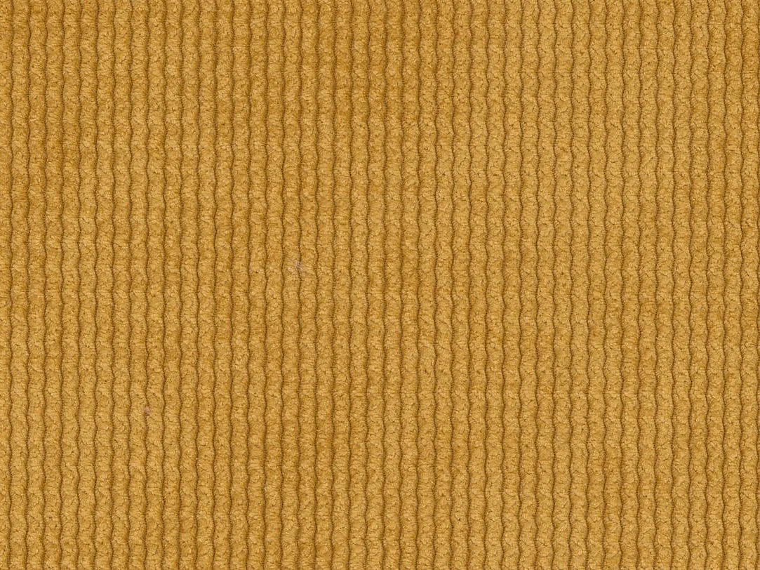 Grande sofá de canto direito em veludo canelado amarelo mostarda - POGNI de Maison Céphy