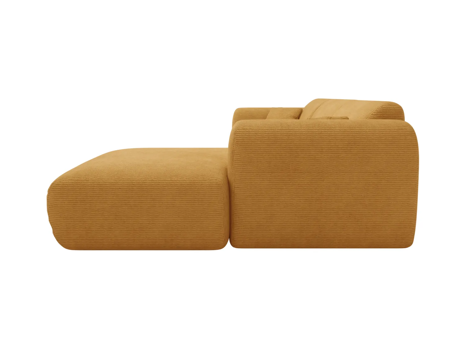 Großes Ecksofa - Ecke rechts - Samt-Stoff - Senfgelb - POGNI von Maison Céphy