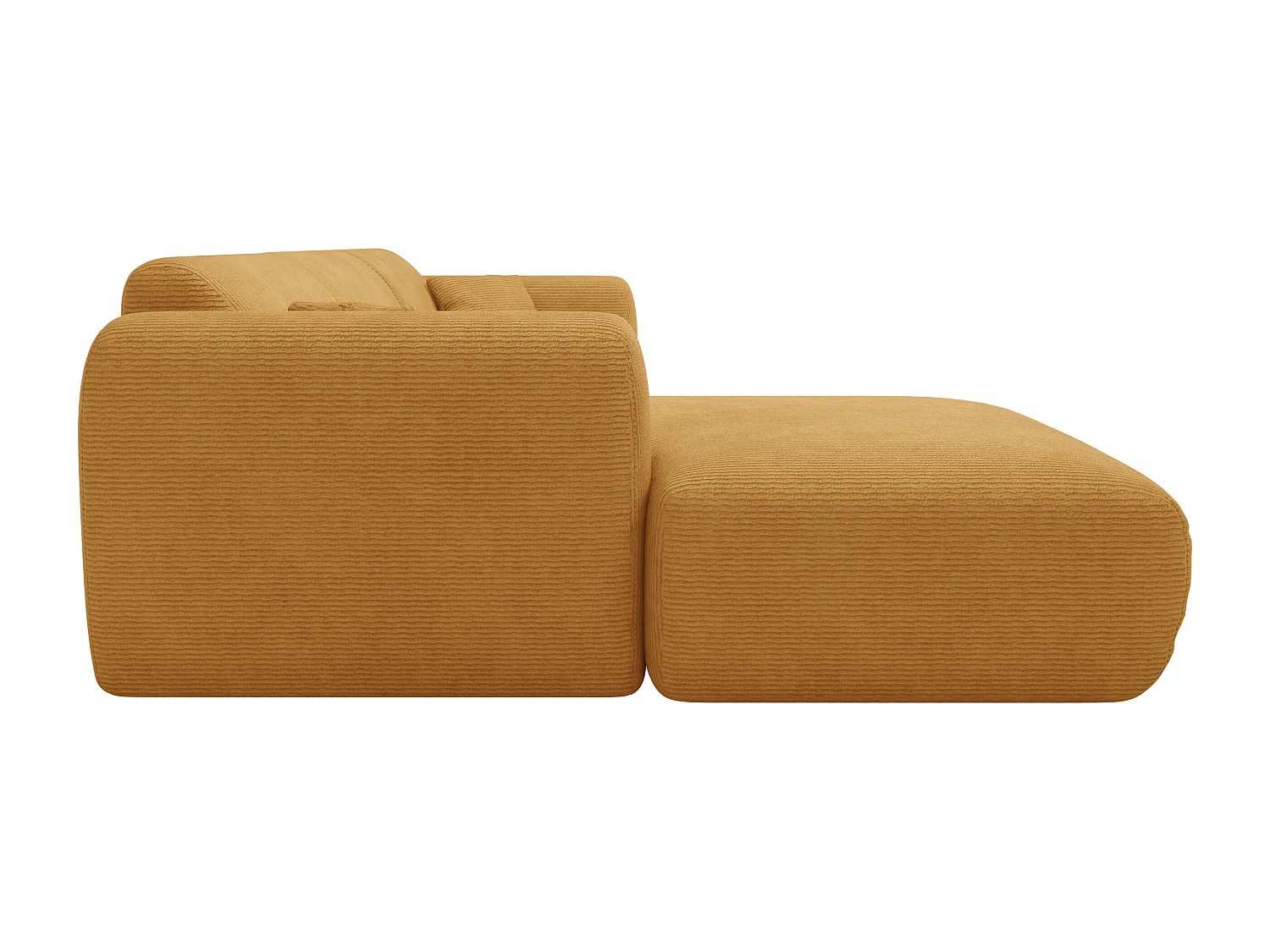 Großes Ecksofa - Ecke links - Samt-Stoff - Senfgelb - POGNI von Maison Céphy