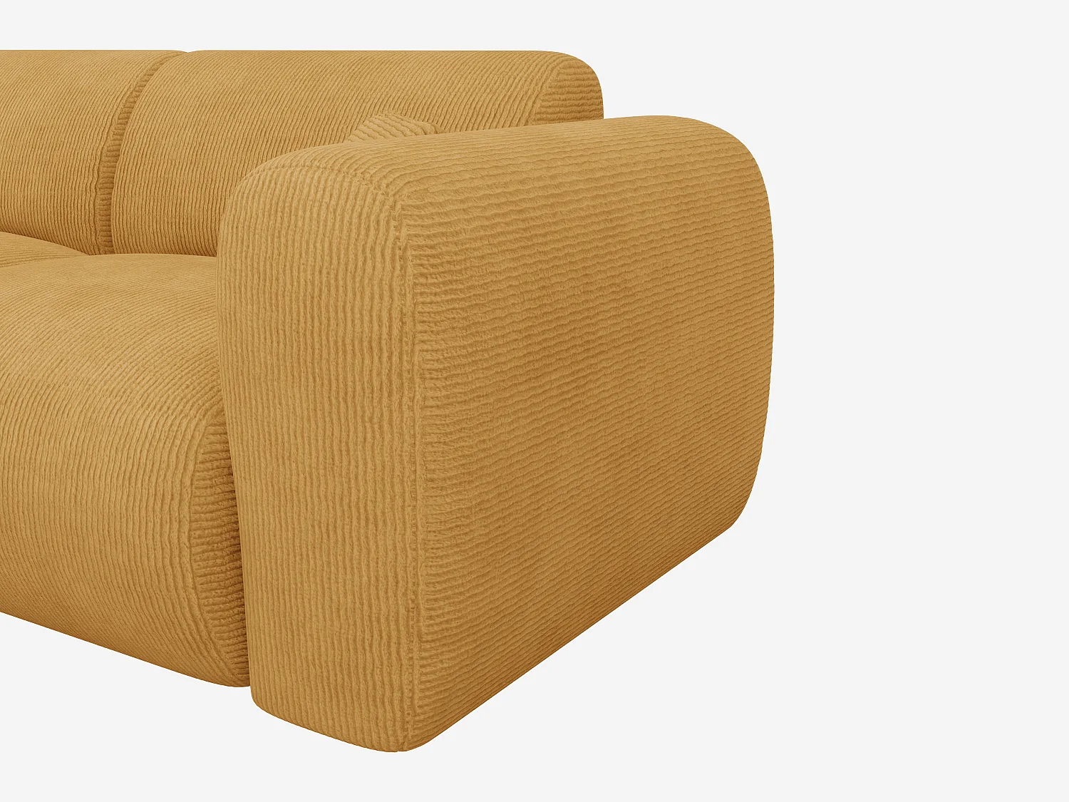 Großes Ecksofa - Ecke links - Samt-Stoff - Senfgelb - POGNI von Maison Céphy