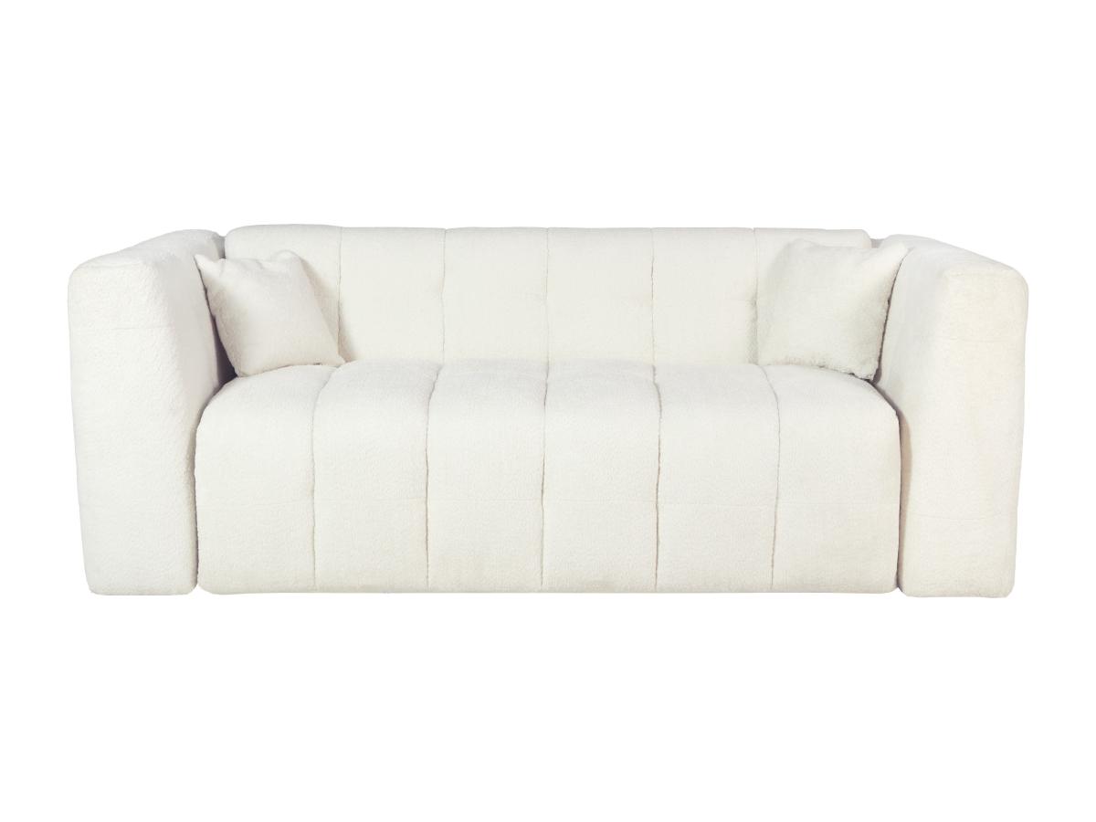 Schlafsofa mit Matratze 3-Sitzer - Bouclé-Stoff - Beige - Liegefläche 140 c günstig online kaufen