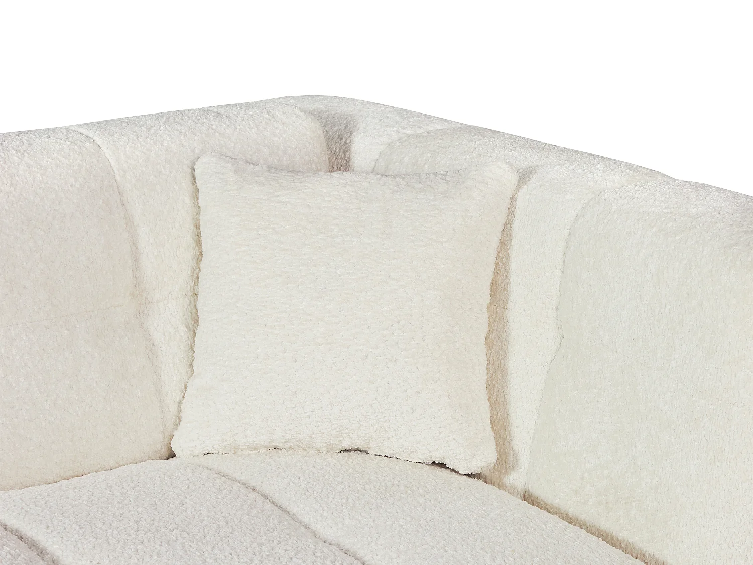 Schlafsofa mit Matratze 4-Sitzer - Bouclé-Stoff - Off-White - Liegefläche 160 cm - Matratze 13 cm - DILOME