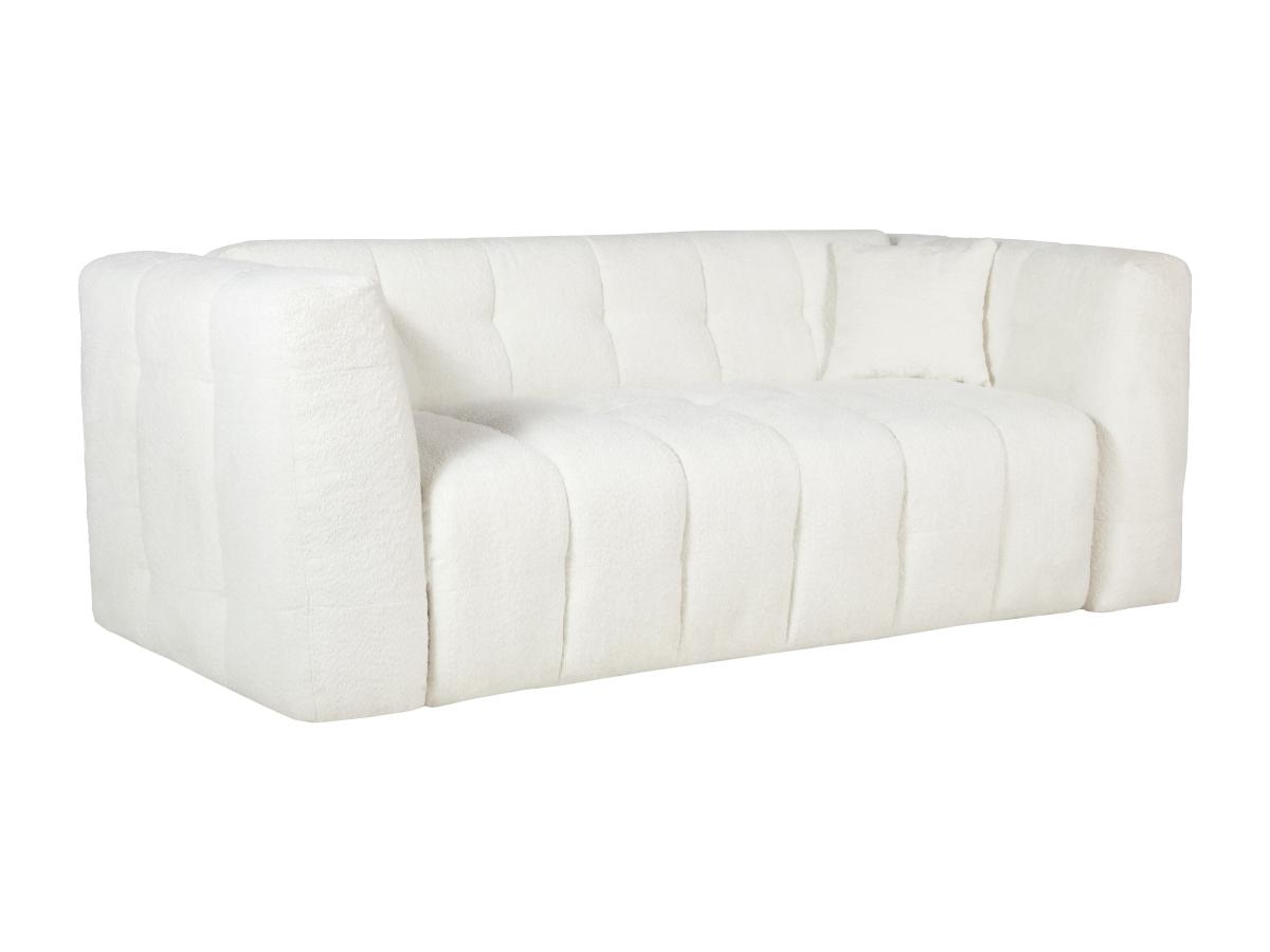 Schlafsofa mit Matratze 3-Sitzer - Bouclé-Stoff - Beige - Liegefläche 140 c günstig online kaufen