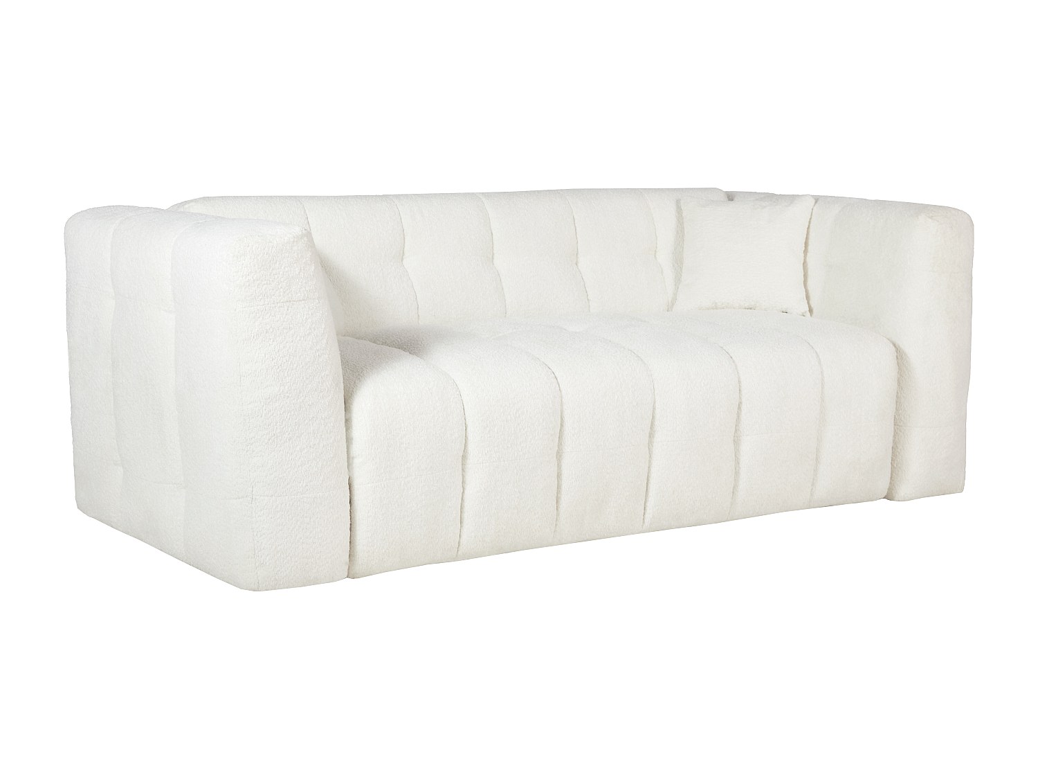 Schlafsofa mit Matratze 4-Sitzer - Bouclé-Stoff - Off-White - Liegefläche 1 günstig online kaufen