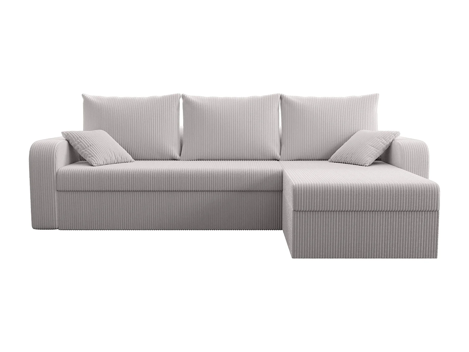 Canapé d'angle convertible et réversible en velours côtelé gris clair ONABIA