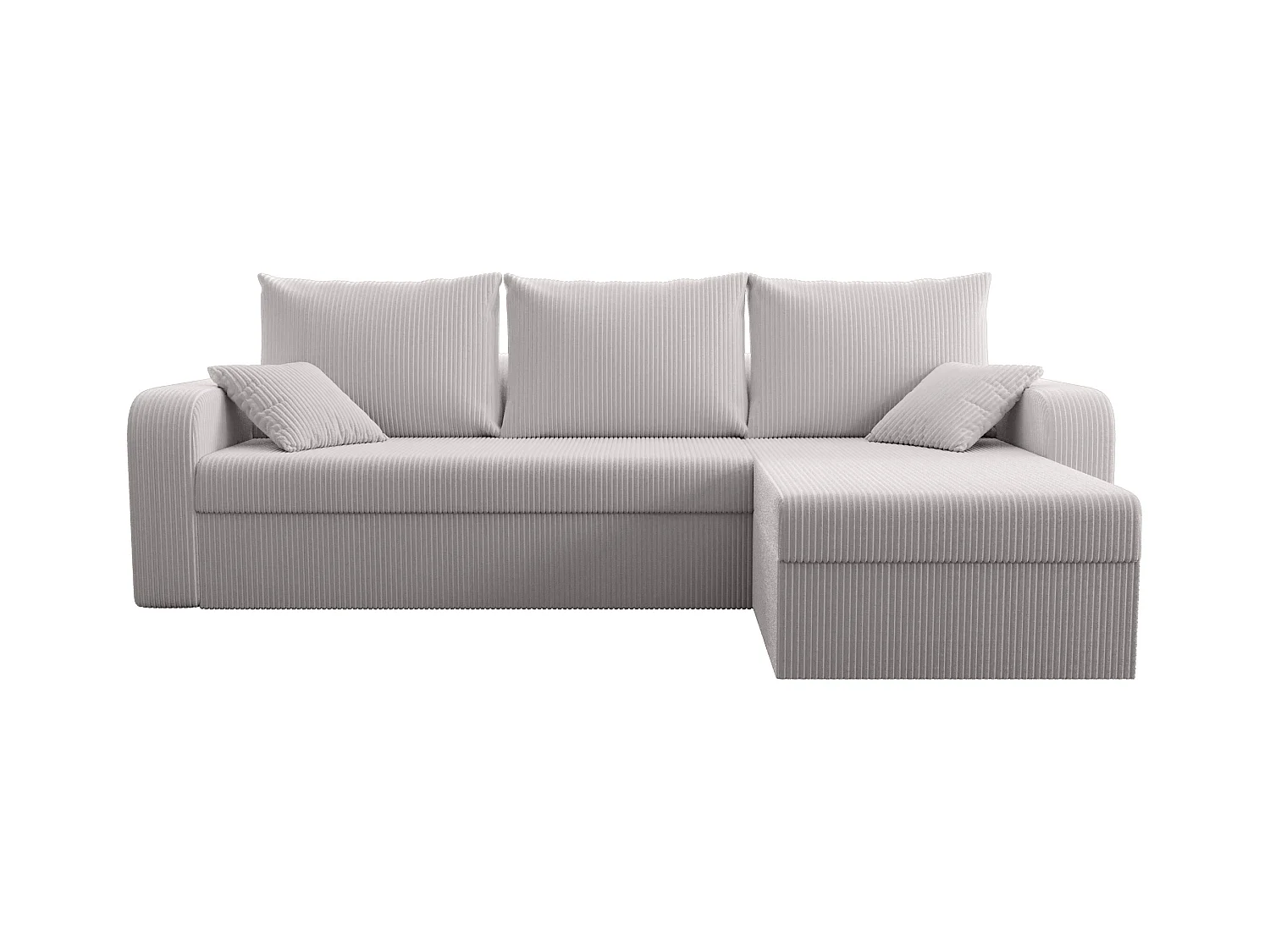 Ecksofa mit Schlaffunktion - Ecke wechselbar - Cord - Hellgrau - ONABIA