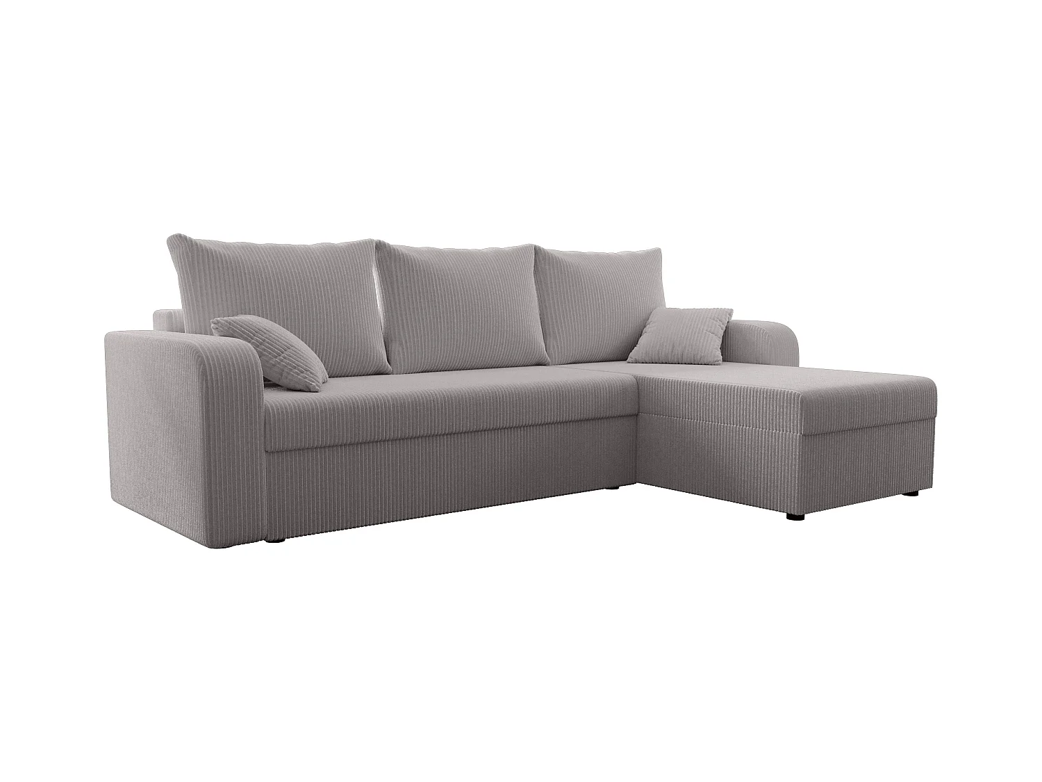 Ecksofa mit Schlaffunktion - Ecke wechselbar - Cord - Hellgrau - ONABIA