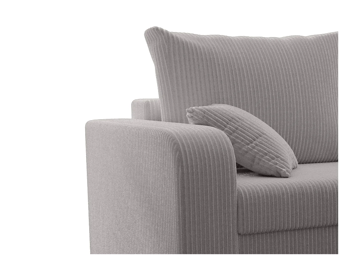 Ecksofa mit Schlaffunktion - Ecke wechselbar - Cord - Hellgrau - ONABIA