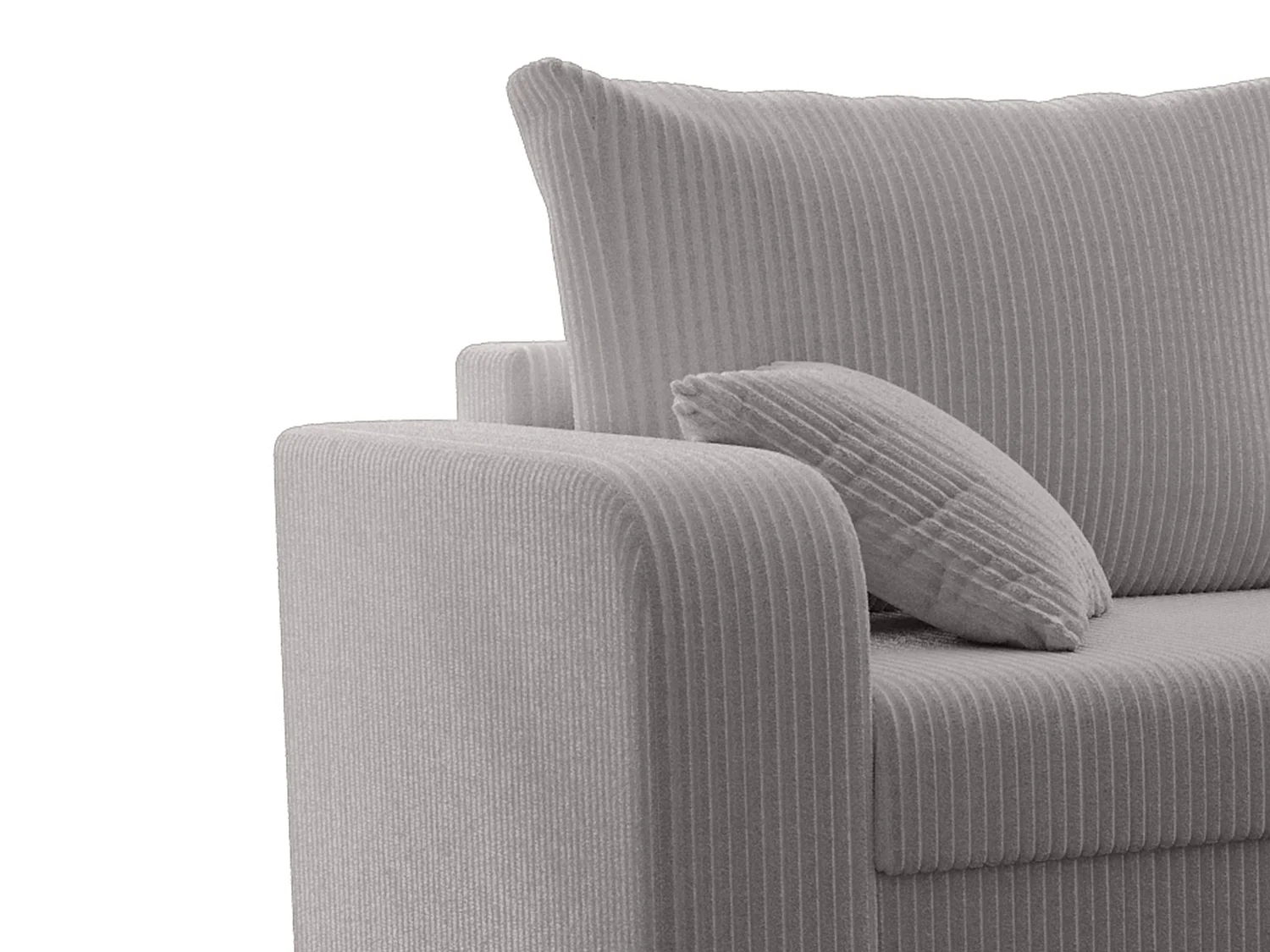 Canapé d'angle convertible et réversible en velours côtelé gris clair ONABIA