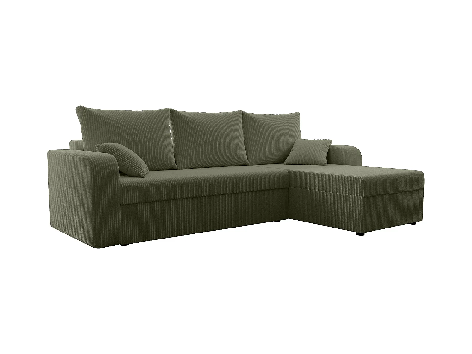 Ecksofa mit Schlaffunktion - Ecke wechselbar - Cord - Khaki - ONABIA
