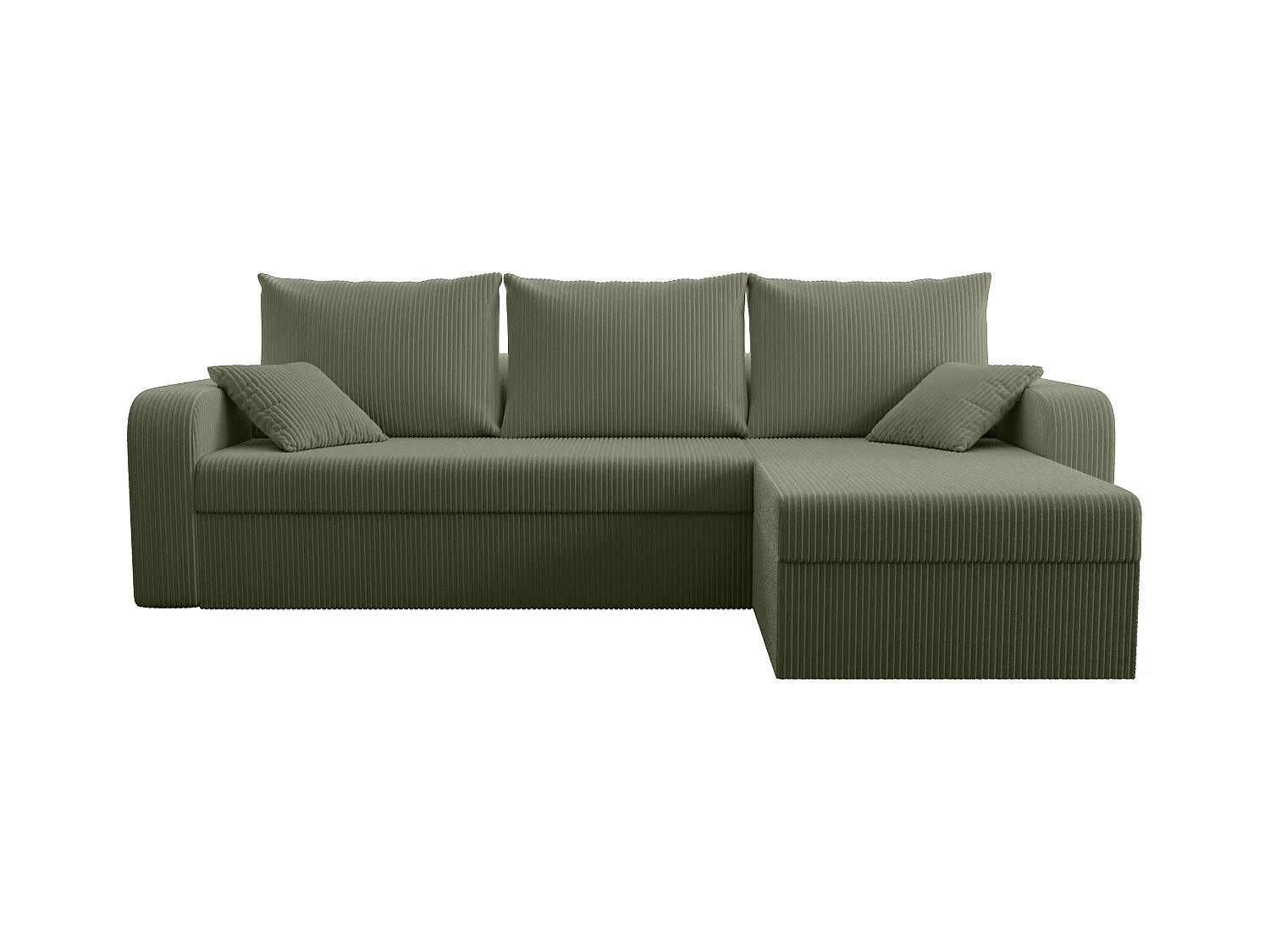 Ecksofa mit Schlaffunktion - Ecke wechselbar - Cord - Khaki - ONABIA